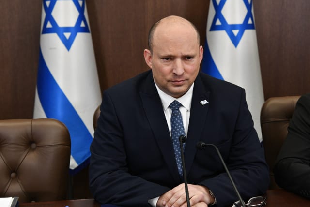  Prime Minister Naftali Bennett at the security cabinet at the Knesset, May 8, 2022.  (photo credit: HAIM ZACH/GPO)