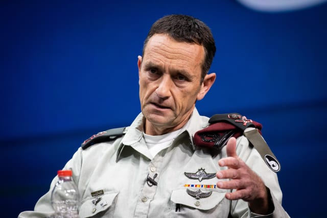 Major General Herzi Halevi, Commanding Officer of the IDF Southern Command speaks during the conference of the Israeli Television News Company in Jerusalem on March 7, 2021. (photo credit: YONATAN SINDEL/FLASH90)