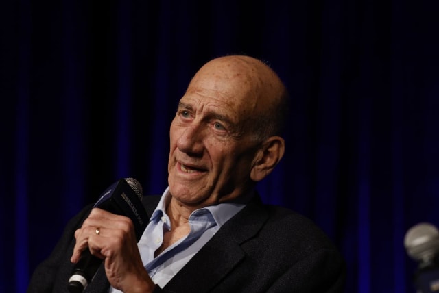  Ehud Olmert at the Jerusalem Post Conference in New York, September 12, 2022 (photo credit: MARC ISRAEL SELLEM)