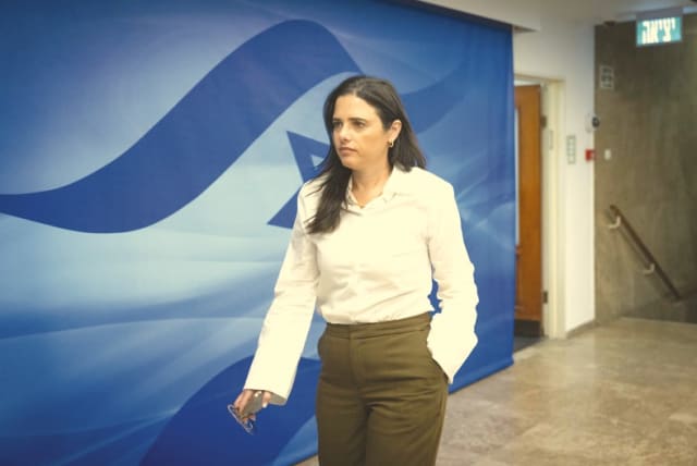  INTERIOR MINISTER Ayelet Shaked arrives for a cabinet meeting at the Prime Minister’s Office in Jerusalem. Statements such as that made by Shaked do not impress the EU, says the writer. (photo credit: YONATAN SINDEL/FLASH90)
