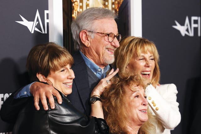  THE DIRECTOR, Steven Spielberg, with his sisters (from left) Anne Spielberg, Sue Spielberg, and Nancy Spielberg. (photo credit: MARIO ANZUONI/REUTERS)