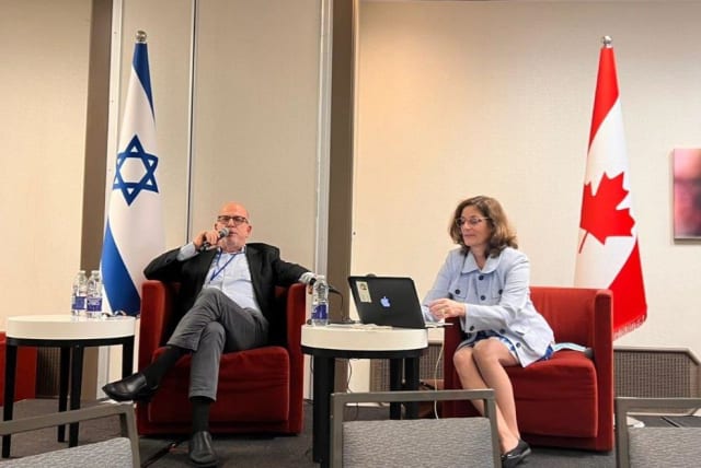  Yaron Deckel speaking during an Israel Canadian event in Canada (photo credit: JAFI)
