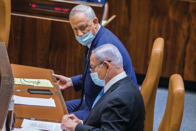  THEN-PRIME Minister Benjamin Netanyahu and Defense Minister Benny Gantz sit in the Knesset plenum, in 2020. ‘The ephemeral ministries concocted for the Netanyahu-Gantz government are infamous,’ says the writer (photo credit: OREN BEN HAKOON/FLASH90)