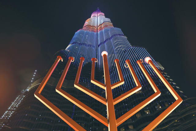  HANUKKAH IS marked in Dubai, UAE, in 2020, a few months after the signing of the Abraham Accords.  (photo credit: CHRISTOPHER PIKE/REUTERS)