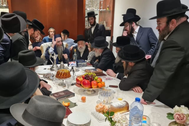  Religious Reinforcement Campaign in Belgium • The Admor Rabbi Yoshiyahu Pinto held a marathon of Torah lessons and meetings with the great admors and rebbes of Antwerp • The Admor was accompanied by his son, Rabbi Yoel Moshe Pinto, who continues to follow in his footsteps  (photo credit: DAVID COHEN)