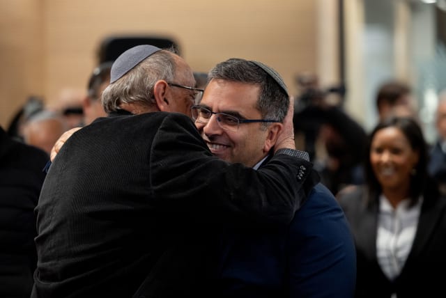  Incoming Immigration and Absorption Minister Ofir Sofer at a ceremony in the Immigration and Absorption Ministry, Jerusalem, January 1, 2023.  (photo credit: YONATAN SINDEL/FLASH90)