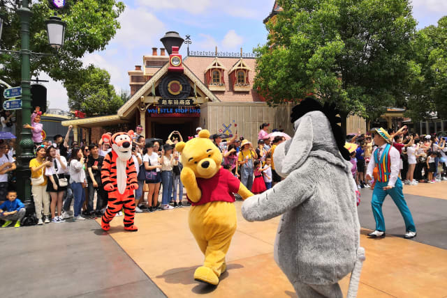  Pooh with Tigger and Eeyore at the Shanghai Disney Resort in 2019. (photo credit: Wikimedia Commons)
