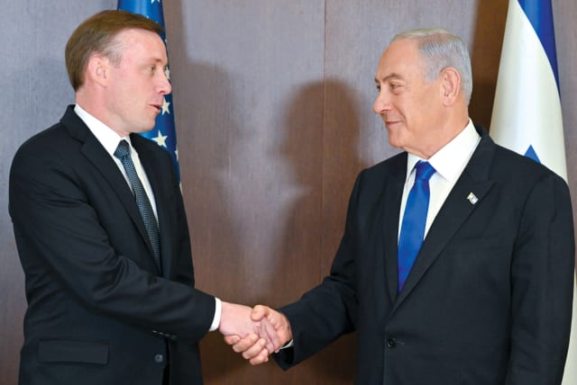 Prime Minister Benjamin Netanyahu welcomes US National Security Adviser Jake Sullivan on January 19. (photo credit: KOBI GIDEON/GPO)