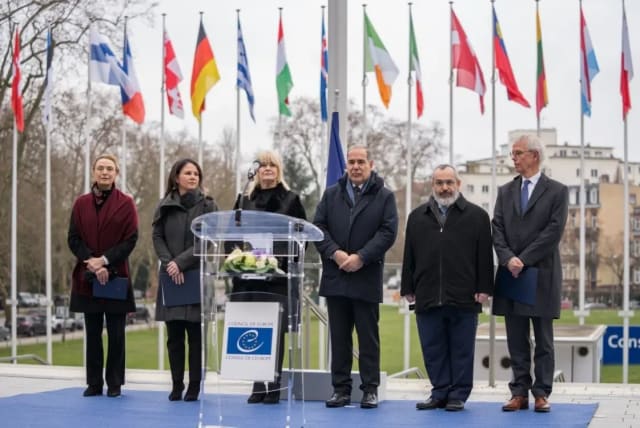  The gathering of the European Commission on the occasion of International Holocaust Remembrance Day. (photo credit: Courtesy)