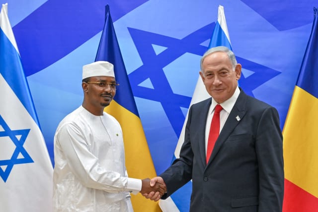 Chadian President Mahamat Deby and Israeli Prime Minister Benjamin Netanyahu in Jerusalem. (photo credit: KOBI GIDEON/GPO)