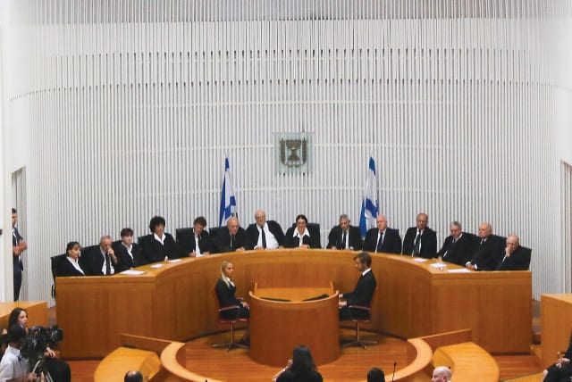  A view of Israel’s Supreme Court justices during a hearing. (photo credit: MARC ISRAEL SELLEM)