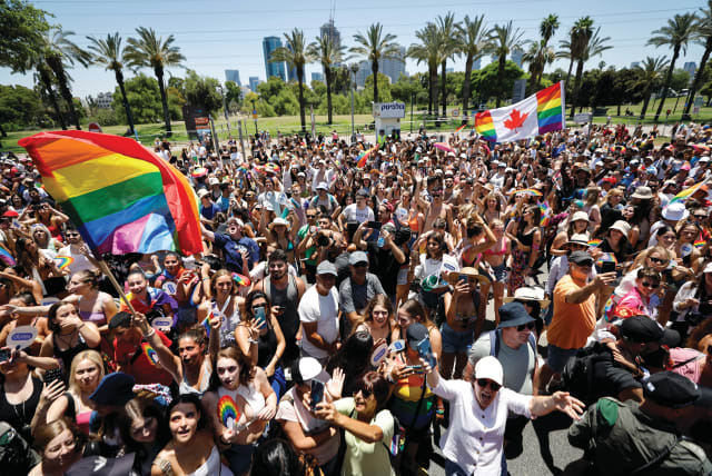  MARCHING IN Tel Aviv’s annual Gay Pride Parade, last year. (photo credit: AMIR COHEN/REUTERS)