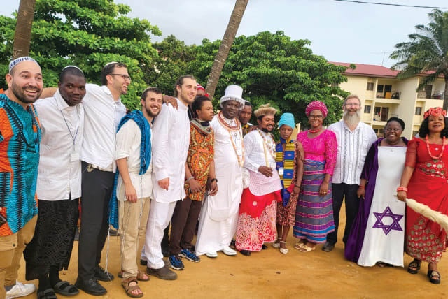  The gathering at Kol Yehudah Synagogue in Abidjan. (photo credit: JEWISH NIGERIA MEDIA)