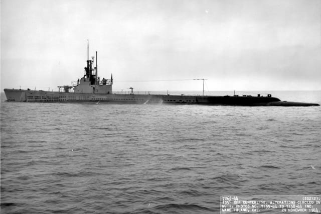 USS Gato off Mare Island Navy Yard, November 29, 1944 (photo credit: US NAVAL HISTORICAL CENTER/PUBLIC DOMAIN/VIA WIKIMEDIA COMMONS)