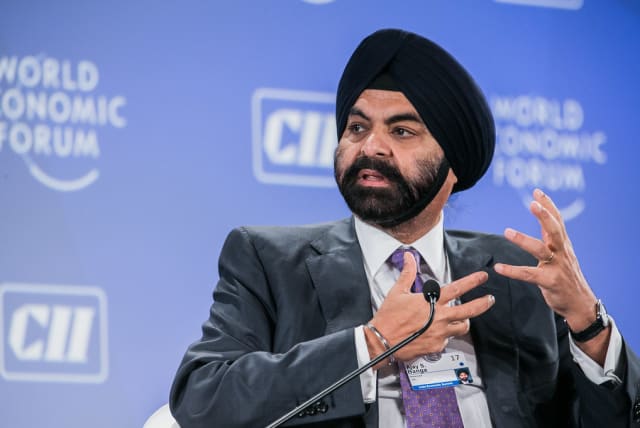  Ajay Banga at the World Economic Forum (photo credit: FLICKR)