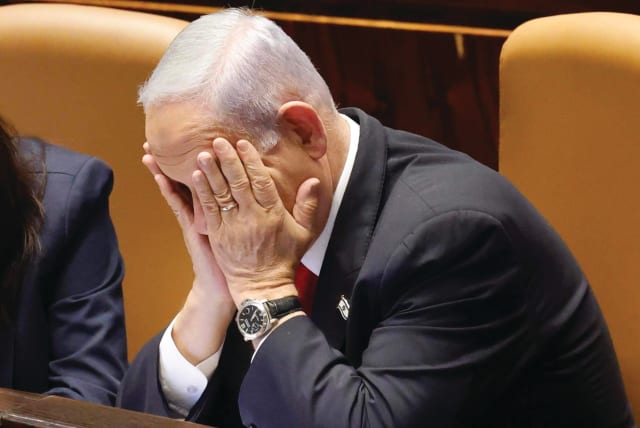  A WEARY Prime Minister Benjamin Netanyahu.  (photo credit: MARC ISRAEL SELLEM/THE JERUSALEM POST)