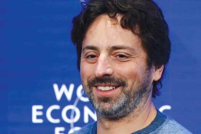  Google co-founder Sergey Brin at the World Economic Forum annual meeting in Davos in 2017.  (photo credit: RUBIN SPRICH/REUTERS)