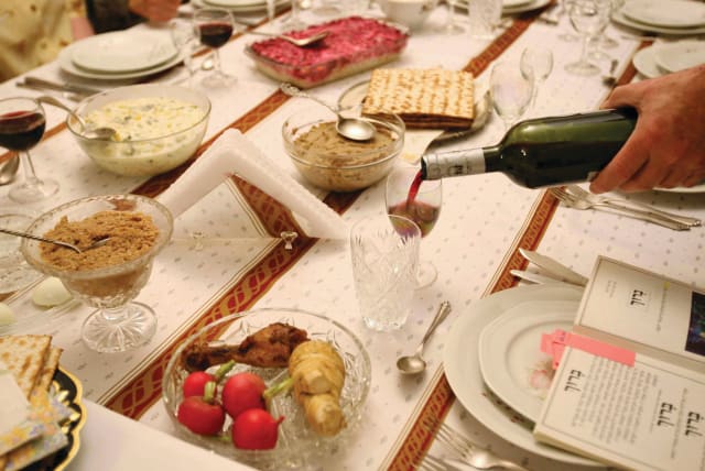  SEDER NIGHT is a Roman-style banquet with a focus on wine. (photo credit: MIRIAM ALSTER)