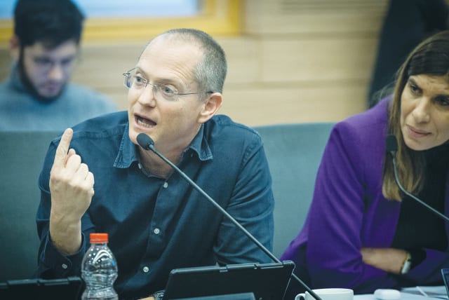  THE WRITER speaks at a meeting of the Knesset Constitution, Law and Justice Committee. (photo credit: YONATAN SINDEL/FLASH90)