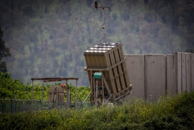 An Iron dome anti-missile system near the border with Lebanon, in northern Israel, April 7, 2023 (photo credit: AYAL MARGOLIN/FLASH90)