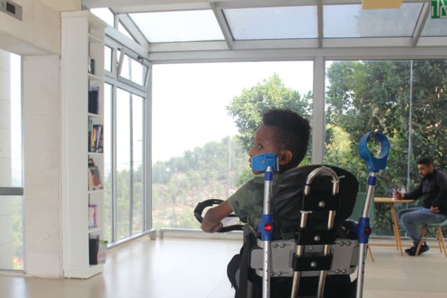 A CHILD rides through the ‘Promised Land’ of ALYN Hospital. (photo credit: ALYN HOSPITAL)