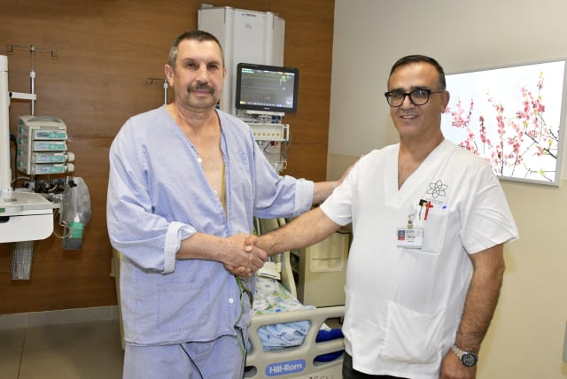 A patient and the nurse who saved his life in the Galilee. (photo credit: RONI ALBERT)