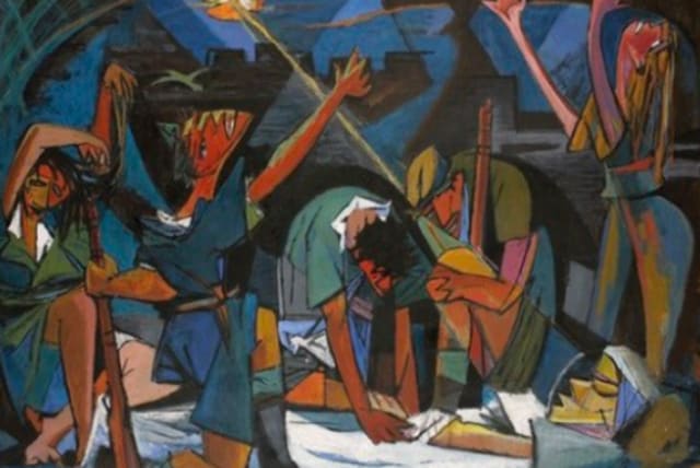  Marcel Janco, Nocturne Death of the Soldier 1949 private collection (photo credit: Institute for Israeli Art)
