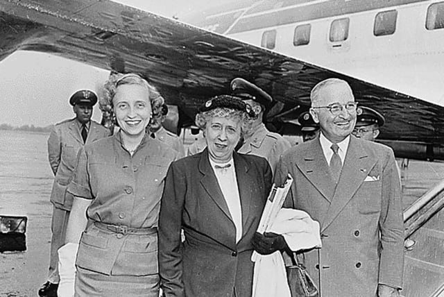  THEN-US PRESIDENT Harry S. Truman is joined by his wife Bess and daughter Margaret in this photo from 1951. President Truman viewed himself as the Cyrus of modern Israel. (photo credit: US NATIONAL ARCHIVES/REUTERS)