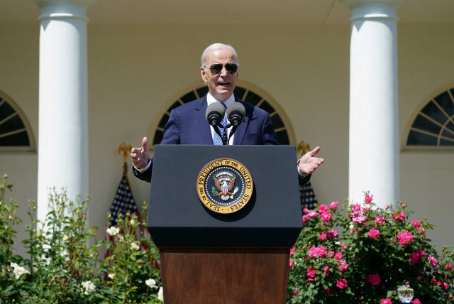  U.S. President Joe Biden hosts the 2023 Teacher of the Year event at the White House in Washington, US, April 24, 2023.  (photo credit: REUTERS/KEVIN LAMARQUE/FILE PHOTO)
