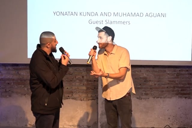  Muhammad Aguani and Yonatan Kunda (photo credit: Poetry Slam Cyprus)