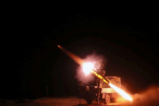  An undated handout picture shows a missile being launched during a military exercise in an undisclosed location in Iran, obtained by Reuters on February 28, 2023. (photo credit: IRANIAN ARMY/WANA (WEST ASIA NEWS AGENCY)/HANDOUT VIA REUTERS)
