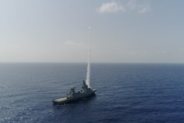  IDF runs successful tests on new naval Iron Dome system on May 29, 2023. (photo credit: ISRAEL DEFENSE MINISTRY)
