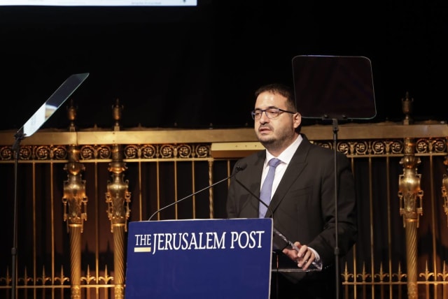 Nofar Energy chairman Ofer Yannay is seen speaking at The Jerusalem Post Annual Conference in New York, on June 5, 2023. (photo credit: MARC ISRAEL SELLEM/THE JERUSALEM POST)