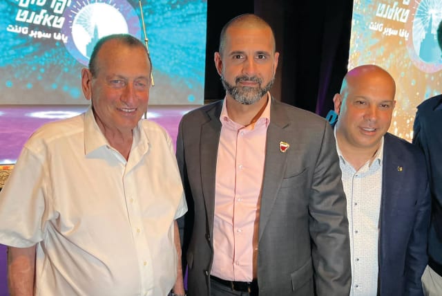  FROM LEFT: Tel Aviv-Jaffa Mayor Ron Huldai, Ambassador Khaled Yousif Al Jalahma and Ennis Center CEO George Mansour. (photo credit: Courtesy Ran Rahav Communications)