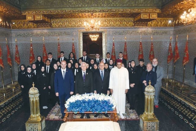  LEADING A Young Ambassadors delegation in Morocco: Inside Mausoleum of Mohammed V. (photo credit: AMBASSADORS CLUB)