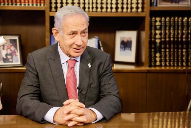   Prime Minister Benjamin Netanyahu in an interview with The Jerusalem Post. (photo credit: MARC ISRAEL SELLEM/THE JERUSALEM POST)