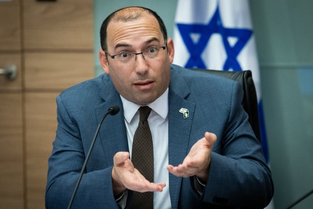  MK Simcha Rothman, Head of the Constitution, Law and Justice Committee seen during a meeting at the Knesset in Jerusalem on June 20, 2023 (photo credit: OREN BEN HAKOON/FLASH90)