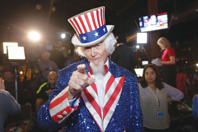  UNCLE SAM: Dressed up as the US Federal Government’s national personification. (photo credit: Erich Schlegel/Getty Images)