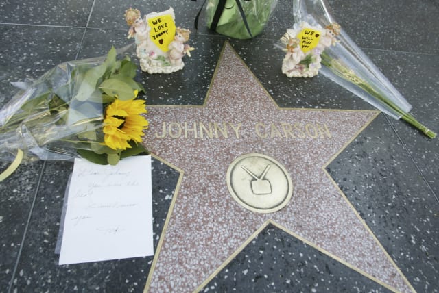  JOHNNY CARSON’S star on the Hollywood Walk of Fame in LA: Schiff tried to get on Carson’s show for 20 years. (photo credit: LEE CELANO/REUTERS)