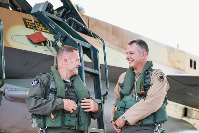  US LT.-GEN. and CENTCOM Air Force Chief Alexus Grynkewich (right) and IAF Chief Maj.-Gen.Tomer Bar.  (photo credit: US CENTCOM)