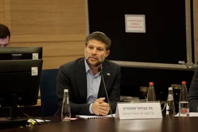  Israeli Finance Minister Bezalel Smotrich is seen at a meeting of the Knesset Foreign Affairs and Defense Committee, in Jerusalem, on July 19, 2023. (photo credit: MARC ISRAEL SELLEM/THE JERUSALEM POST)
