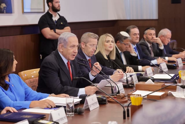  Prime Minister Benjamin Netanyahu speaks at Sunday's cabinet meeting. (photo credit: Marc Israel Sellem/Jerusalem Post)