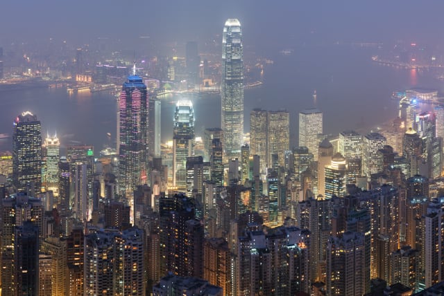  The Hong Kong city skyline. (photo credit: Wikimedia Commons)