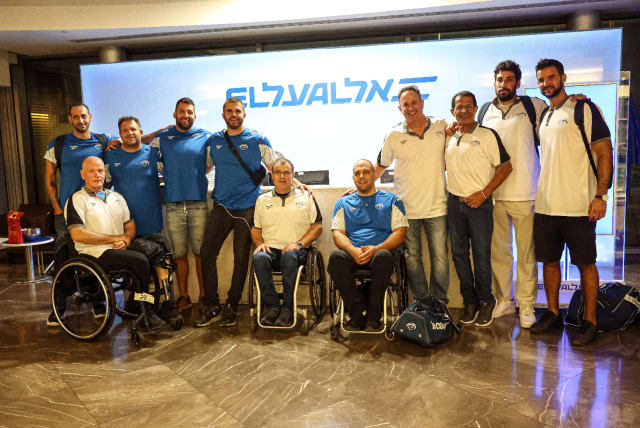 Members of the 2023 Israeli Paralympic Team landed in the Netherlands ahead of the 2023 European Para Championships. (photo credit: EL AL)