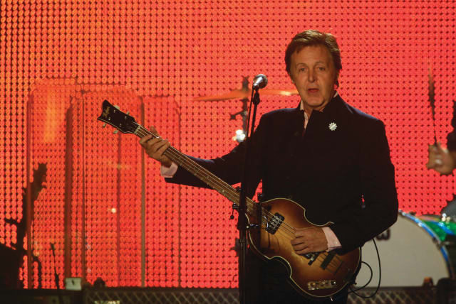  ‘WHEN I’M 64’ singer-songwriter and former Beatle Sir Paul McCartney, now 81, performs in Tel Aviv in 2008. (photo credit: NATI SHOHAT/FLASH90)