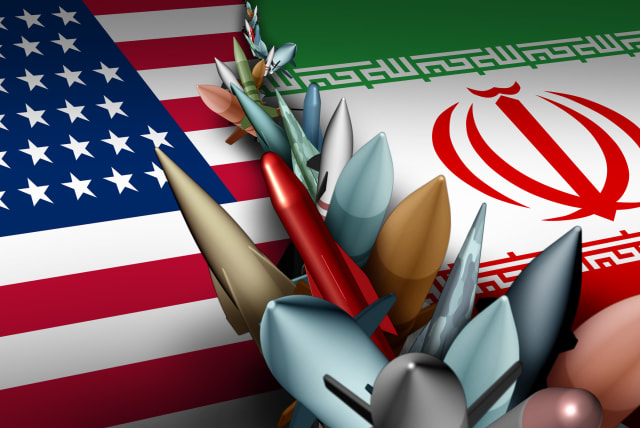  An artistic illustration of Iran and the US negotiating over missiles, nuclear enrichment, and more. (photo credit: INGIMAGE)
