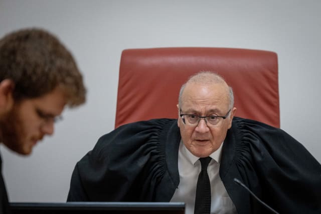  Supreme Court Justice Yosef Elron is seen arriving for a court hearing in Jerusalem, on May 22, 2023. (photo credit: YONATAN SINDEL/FLASH90)