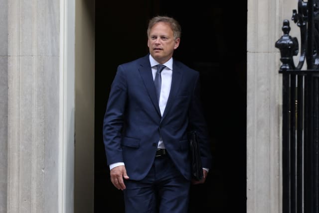  Grant Shapps leaves 10 Downing Street after being announced as Britain's new defence secretary in London, Britain, August 31, 2023 (photo credit: REUTERS/HOLLIE ADAMS)