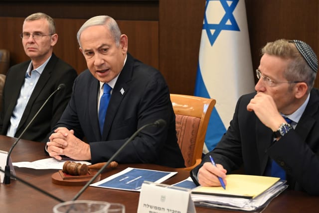 Prime Minister Benjamin Netanyahu convening a ministerial task force on the Eritrean riots in Tel Aviv on September 3, 2023 (photo credit: HAIM ZACH/GPO)