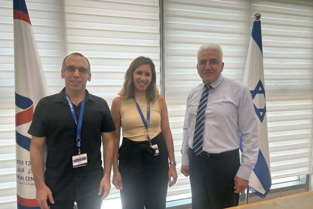  Dr. Uri Yatzkar, Director of The Child And Adolescent Psychiatry Department at Ziv, Dr. Rasha Elias who will have the new inpatient unit and Ziv Director General Prof. Salman Zarka. (photo credit: Ziv Spokesperson)